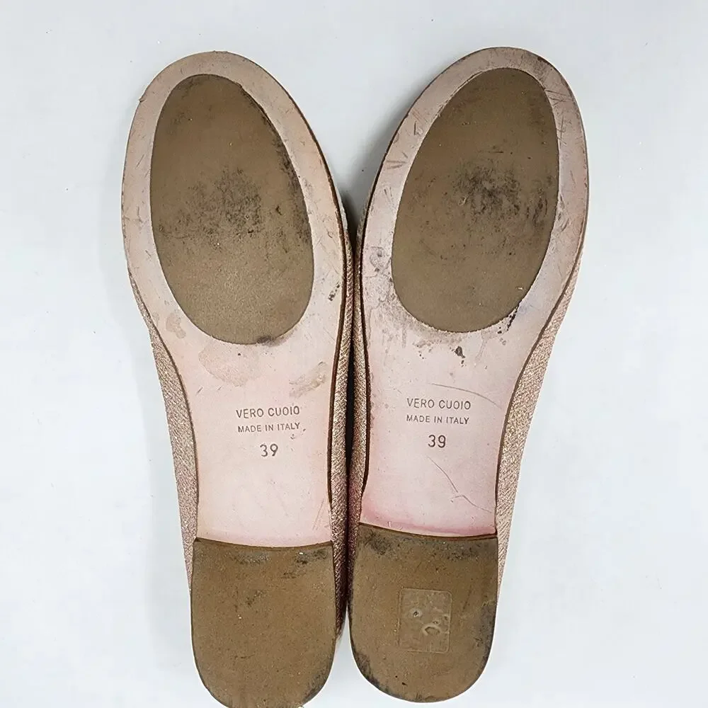 Quis Quis by Stefano Cavalleri Ballet Flats Girls EU39/US7 Cream & Pink Glitter